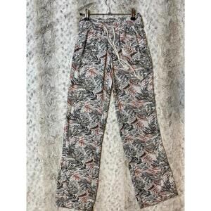 Cali 1850 floral linen blend pants small boho western coastal 31” inseam